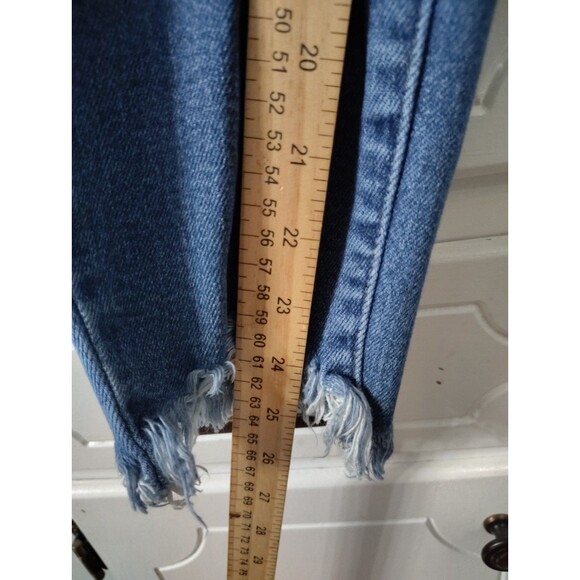 Judy Blue Jeans 15/32 Straight Fit Stretch Mid Rise  Raw fray Hem Nice - Picture 5 of 8